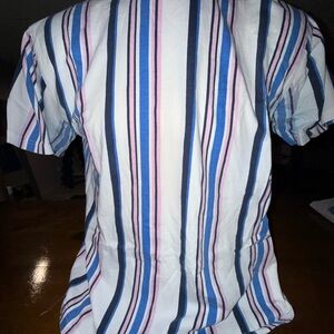 Denim & Flower White Blue Pink  Striped Men's Shirt Ricky Singh Mens XL